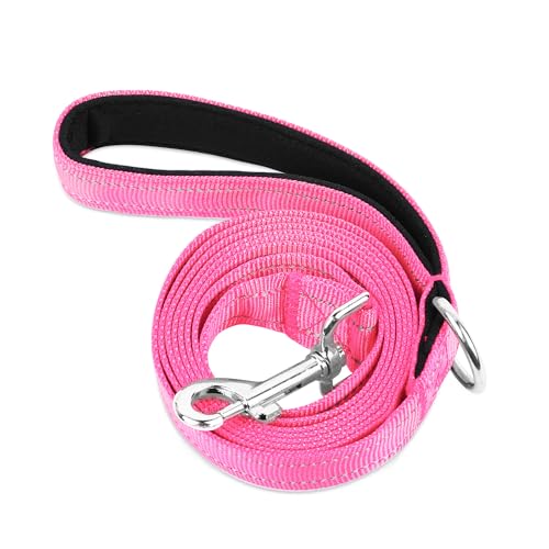 PWOD Doppelseitige, reflektierende Nylon-Hundeleine, 1,8 m, 1,2 m, 1,5 m, weich gepolsterter Griff, robuste Leinen mit D-Ring für mittelgroße und große Hunde, zum Spazierengehen und Trainieren von PWOD