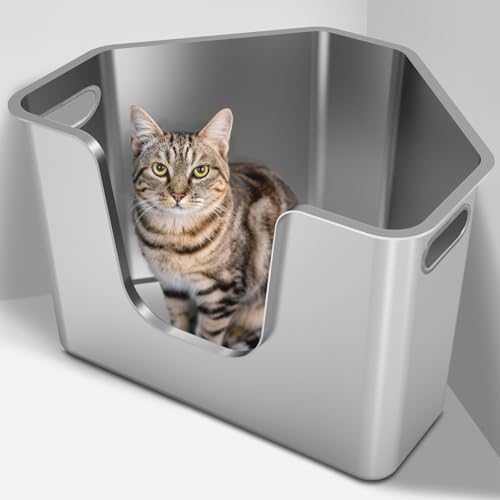 Katzentoilette aus Edelstahl, Eckhochseiten Katzentoilette Katzentoilette aus Edelstahl, Eckhochseiten Katzentoilette von PWTAA