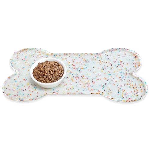 PWTAA Hundefuttermatte, rutschfest, Silikon, dickeres Haustier-Platzset, wasserdicht, mit erhöhtem Rand, für Welpen, Kätzchen, Futtermatten, geeignet für kleine, mittelgroße Hunde und Katzen PWTAA Hundefuttermatte, rutschfest, Silikon, dickeres Haustier-Platzset, wasserdicht, mit erhöhtem Rand, für Welpen, Kätzchen, Futtermatten, geeignet für kleine, mittelgroße Hunde und Katzen von PWTAA