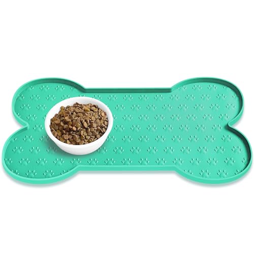 PWTAA Hundefuttermatte, rutschfest, Silikon, dickeres Haustier-Platzset, wasserdicht, mit erhöhtem Rand, für Welpen, Kätzchen, Futtermatten, geeignet für kleine, mittelgroße Hunde und Katzen von PWTAA