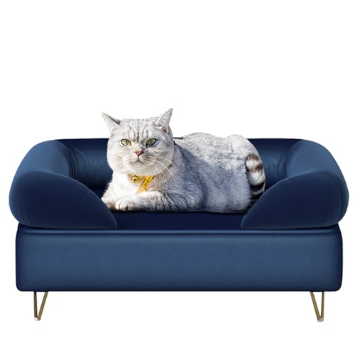 Grehge all Pet/Dog Beds with Soft Velvet Fabric/Dog Sofas and Chairs/Wooden Frame Cat Bed/Pet Sofa Bed with Comfortable Washable Surrounding Cushion for Medium Dog Rest Using (EMERALD) von PWTJ