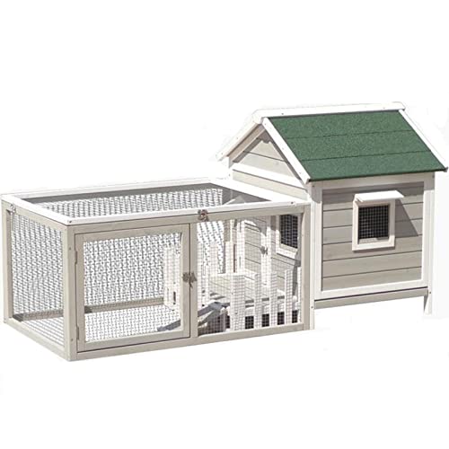 Kleintierkäfig, Käfig für Haustiere, Hasenkäfig, Kaninchenstall for den Innenbereich, Meerschweinchenkäfig, Hasenhaus, Deluxe-Hühnerstall aus Holz, Haustierkäfig(C1) von PXAMORTEL
