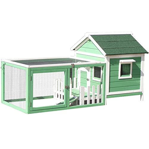 Kleintierkäfig, Käfig für Haustiere, Hasenkäfig, Kaninchenstall for den Innenbereich, Meerschweinchenkäfig, Hasenhaus, Deluxe-Hühnerstall aus Holz, Haustierkäfig(C2) von PXAMORTEL