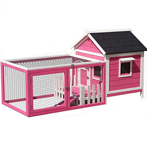 Kleintierkäfig, Käfig für Haustiere, Hasenkäfig, Kaninchenstall for den Innenbereich, Meerschweinchenkäfig, Hasenhaus, Deluxe-Hühnerstall aus Holz, Haustierkäfig(C3) von PXAMORTEL