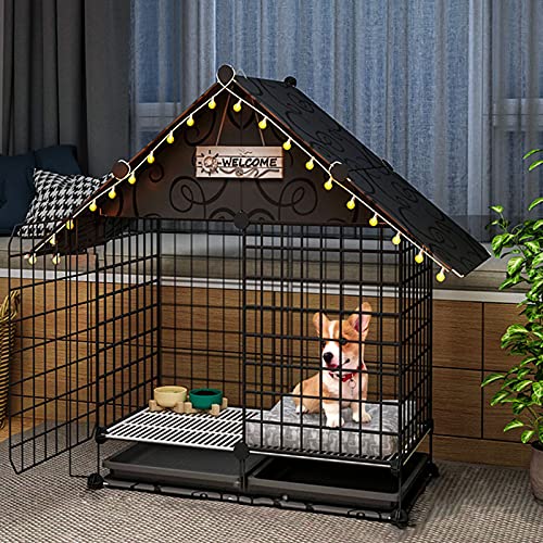 Kleintierkäfig, Käfig für Haustiere, Hundekäfig - Welpen-Zaunkäfig - ABS-Tablett, Faltbare Welpenkiste, Katzentransportbox, Hundekiste, DIY-Kleintierkäfig(C3) von PXAMORTEL