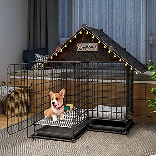 Kleintierkäfig, Käfig für Haustiere, Hundekäfig - Welpen-Zaunkäfig - ABS-Tablett, Faltbare Welpenkiste, Katzentransportbox, Hundekiste, DIY-Kleintierkäfig(C5) von PXAMORTEL