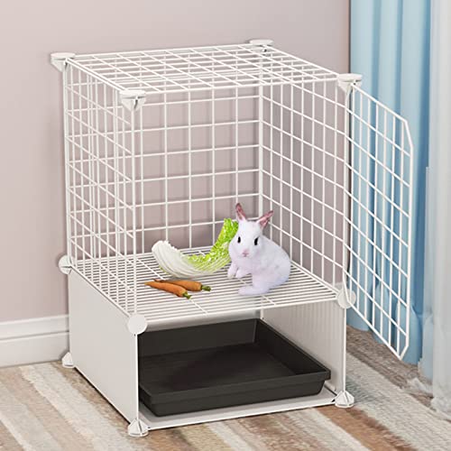 Kleintierkäfig, Käfig für Haustiere, Kaninchenkäfig, Hasenstall for den Innenbereich, Meerschweinchenkäfige mit herausnehmbaren Ausziehtabletts(A,35 * 39 * 54cm) von PXAMORTEL