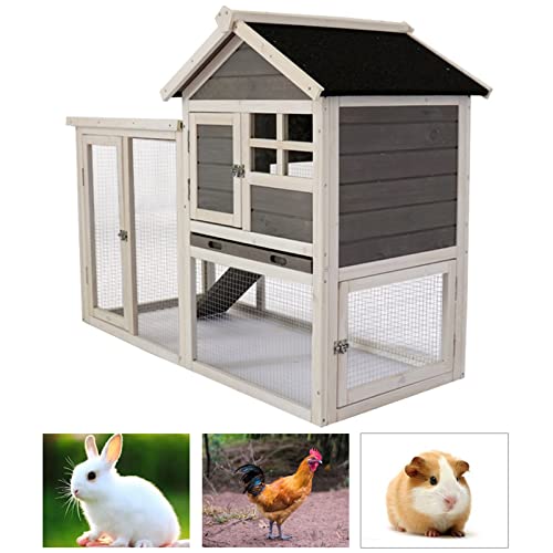 Kleintierkäfig, Käfig für Haustiere, Kaninchenstall – Hasenkäfig, Meerschweinchenkäfige, Kaninchenkäfig aus Holz for den Innenbereich, großer Hasenstall mit Rollfunktion for den Außenbereich mit Ausla Kleintierkäfig, Käfig für Haustiere, Kaninchenstall – Hasenkäfig, Meerschweinchenkäfige, Kaninchenkäfig aus Holz for den Innenbereich, großer Hasenstall mit Rollfunktion for den Außenbereich mit Ausla von PXAMORTEL