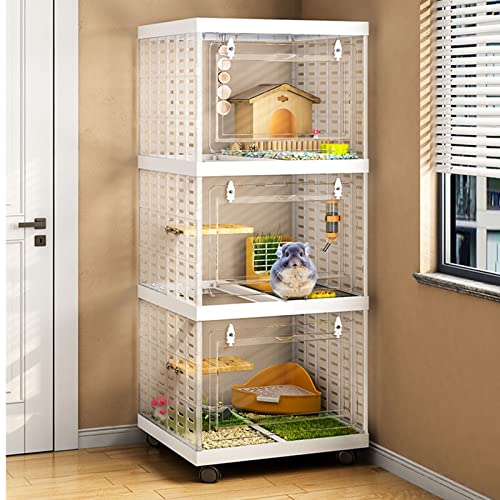 Kleintierkäfig, Käfig für Haustiere, Kaninchenstall - Kleintierkäfig, Hasenkäfig, Innenkäfig for Meerschweinchen mit Rollen, Frettchenkäfig, Kurzkopfgleitbeutlerkäfig, Käfig(6pcs,A45*45*111cm) von PXAMORTEL