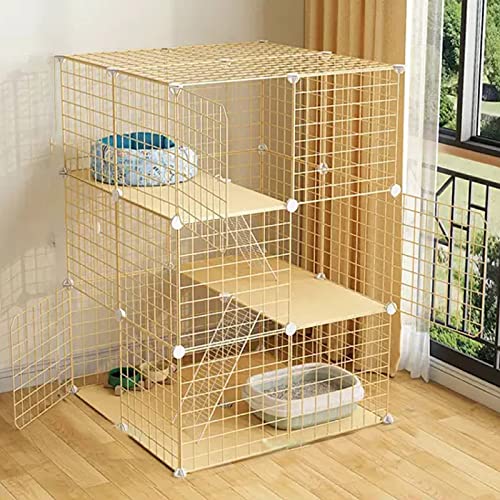 Kleintierkäfig, Käfig für Haustiere, Katzenkäfig, Meerschweinchenkäfig, Hamsterkäfig, Metallkäfig for Kleintiere, großes Haustierhaus for den Innenbereich, zusammenklappbar, großes Katzenhaus for den von PXAMORTEL