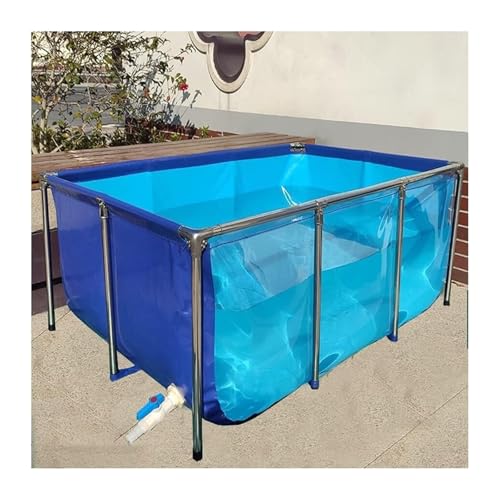 Segeltuch-Wasserspeicher Faltbarer Segeltuchbehälter, Stahlrahmen, PVC-Innenfutter, 1,3 mm transparentes Sichtfenster for Koi und Goldfische(50x40x30cm) von PZOFERLIN