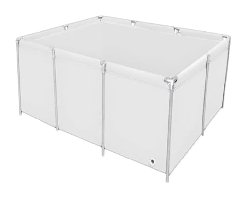 Segeltuch-Wasserspeicher Leinwand Fischteich Wasser Lagerung Plane Mit DrainValve Multicolor Mehrere Größen(White,6.6x4.9ft(2x1.5m)) von PZOFERLIN