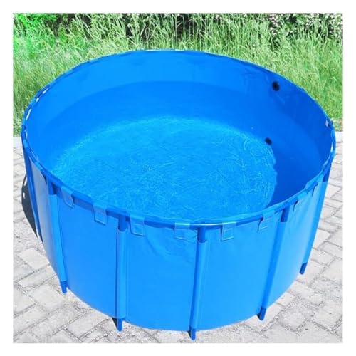 Segeltuch-Wasserspeicher PVC-Wasserspeichertank, Fischteich mit Halterung und Wasserhahn, blau, mehrere Größen(13.1x3.9ft(4x1.2m)) von PZOFERLIN