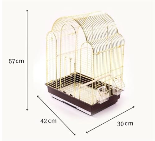 Vogelkäfig Metall Reise Vogelkäfig Mit Tablett for Papageien Nymphensittiche Conures Wellensittiche Blau(Gold) von PZOFERLIN