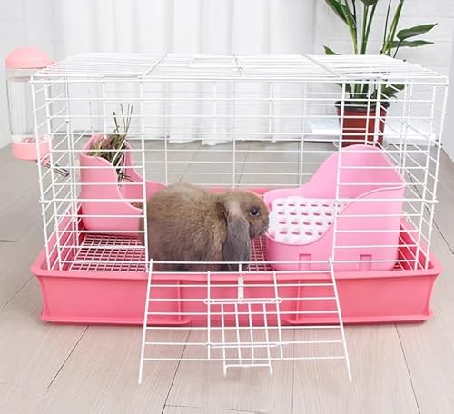 Vogelkäfig Metall Tier Käfig 55x37x33cm for Papageien Wellensittiche Hamster Finken Küken Transport(Pink) von PZOFERLIN