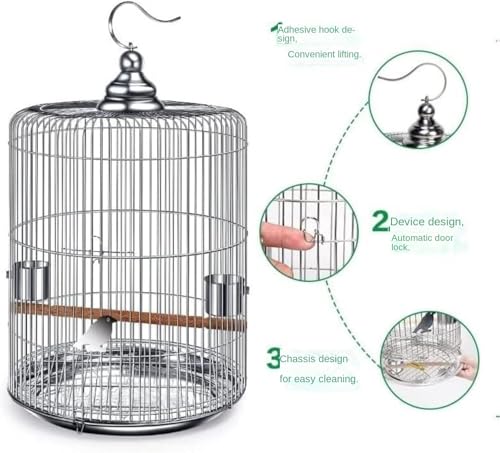 Vogelkäfig Metallgruppe Vogelkäfig und for Wellensittiche, Papageien, Reisen, Zuhause(33cm) von PZOFERLIN