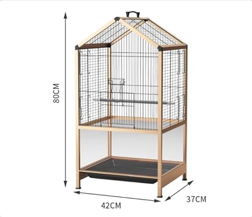 Vogelkäfig Vogelflugkäfig for kleine Vögel mit Bodenschale aus Metall und Kunststoff, Montage erforderlich(Gold) von PZOFERLIN