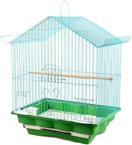 Vogelkäfig Vogelkäfig aus Metall mit Tablett for kleine Vögel 28x21x37cm(Blue) von PZOFERLIN