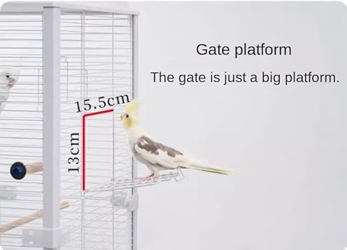 Vogelkäfig Vogelkäfig aus Metall und Kunststoff, herausnehmbares Tablett for kleine und mittelgroße Vögel(White) von PZOFERLIN