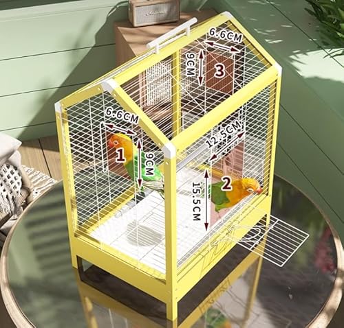 Vogelkäfig Vogelkäfig aus PVC und Metall mit herausnehmbarem Tablett for kleine Vögel(Yellow) von PZOFERLIN
