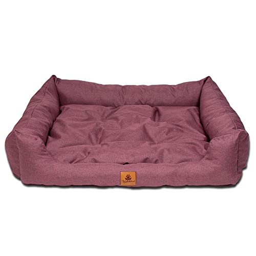 PaLulli Animal Hundebett Hundestall Abnehmbares Kissen Wasserdicht Maschinenwaschbar Weiches Polyester Haustierfreundlich Sehr langlebig 115x85x18cm Burgundisch von PaLulli