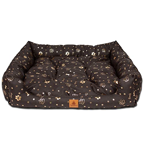 PaLulli Animal Hundebett Hundestall Abnehmbares Kissen Wasserdicht Maschinenwaschbar Weiches Polyester Haustierfreundlich Sehr langlebig 70x57x18cm Braun mit Hundepfoten PaLulli Animal Hundebett Hundestall Abnehmbares Kissen Wasserdicht Maschinenwaschbar Weiches Polyester Haustierfreundlich Sehr langlebig 70x57x18cm Braun mit Hundepfoten von PaLulli