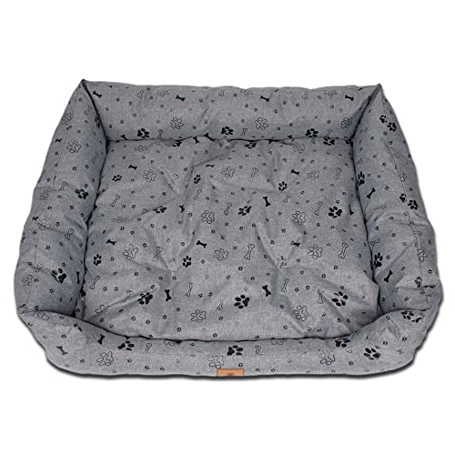 PaLulli Animal Hundebett Hundestall Abnehmbares Kissen Wasserdicht Maschinenwaschbar Weiches Polyester Haustierfreundlich Sehr langlebig 70x57x18cm Grau mit Hundepfoten PaLulli Animal Hundebett Hundestall Abnehmbares Kissen Wasserdicht Maschinenwaschbar Weiches Polyester Haustierfreundlich Sehr langlebig 70x57x18cm Grau mit Hundepfoten von PaLulli