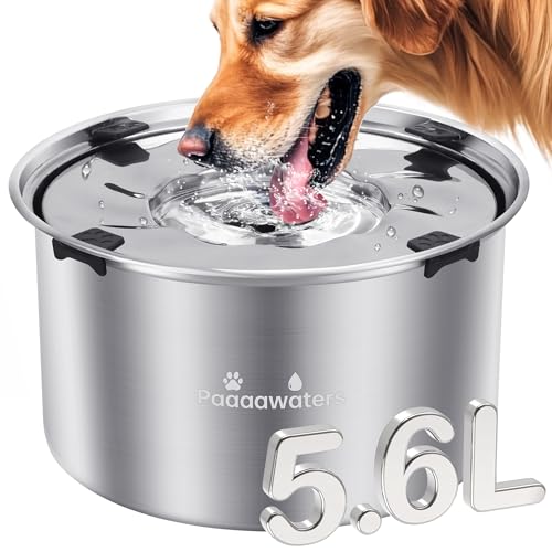 2024 Wassernapf für Hunde, 5,6 l, Edelstahl, kein Verschütten, große Kapazität, Hundefutter, Wassernapf, Hundeschwimmer-Wassernapf 2024 Wassernapf für Hunde, 5,6 l, Edelstahl, kein Verschütten, große Kapazität, Hundefutter, Wassernapf, Hundeschwimmer-Wassernapf von Paaaawaters