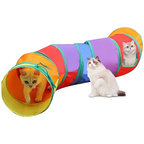 Pacaba KatzeTunnel zusammenklappbar Haustier Spielen Tunnel Spielzeug Indoor Outdoor zusammenklappbar geeignet für Welpen Kätzchen Kaninchen Meerschweinchen Spielen (S-Kanal) von Pacaba