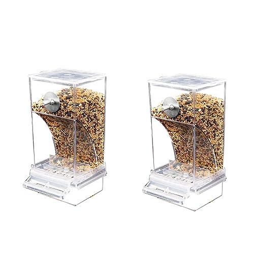 Automatischer Vogelfutterspender,futterspender Vögel Hängend, Transparent Vogelfutterhaus Sittiche Käfig Futterautomat Vogelfutterspender Käfigzubehör Für Wellensittiche Nymphensittiche Finken (2pcs) von Pacienjo