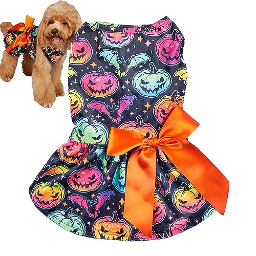 Halloween-Kostüm für Hunde, Kostüme für Halloween-Kleider, lustige Halloween-Kleidung für Haustiere mit Fliege für kleine Hunde, Katzen und Welpen Pacienjo von Pacienjo