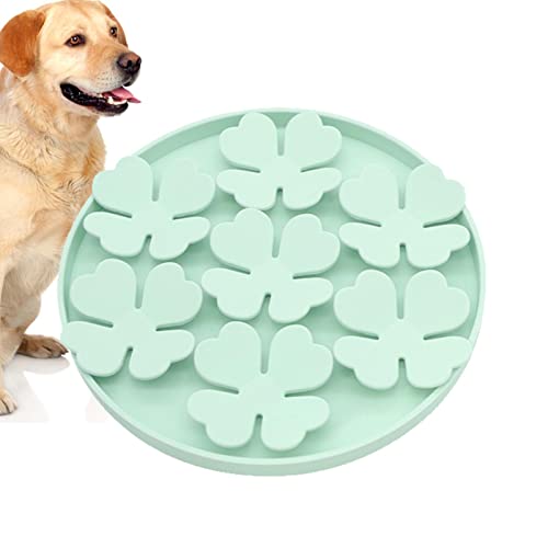 Pacienjo Dog Lick Mat Slow Feeder – Schüssel zum langsamen Füttern mit Erdnussbutter | Puzzle-Futterstation für Hunde mit erhöhtem Blumenmotiv zur Linderung von Langeweile, Nass- oder Trockenfutter von Pacienjo