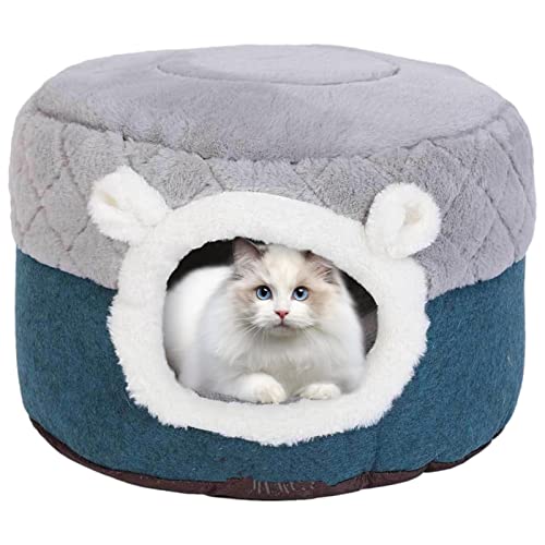 Pacienjo Höhlenbett für Haustiere, Katzenbett, waschbar, aus Polyester, für Innenkatzen, rutschfest, für Haustiere, 2-in-1-Kissen von Pacienjo
