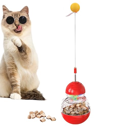 Pacienjo Katzenfutterspielzeug,Interaktives Ball-Futterspielzeug für Katzen | Interaktiver Ball für Versuchungen mit Katzensnacks, Futterspielzeug mit kleinen Katzenfutterbällen, langsamer von Pacienjo