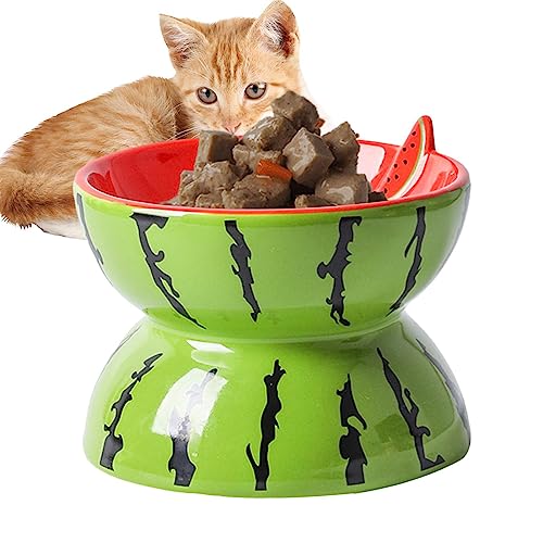 Pacienjo Pet Supplies Katzenschüssel aus Keramik, erhöhter Futternapf für Haustiere, Futternapf für Katzen, erhöhtes Obstdesign, Zubehör für Haustiere, ohne von Pacienjo