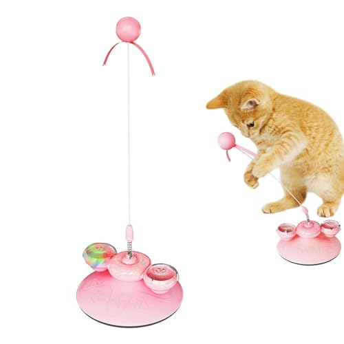 Pacienjo Poly Katzenspielzeug – interaktives Spielzeug für Katzen, Übung für Katzen, fällt nicht ab – multifunktionale Spielzeugkugeln für Katzen, mit Windmühle, Katzenbahnen, Teaserstab von Pacienjo