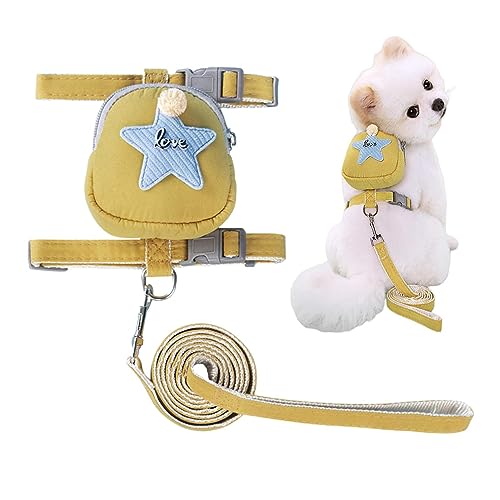 Rucksackgeschirr-Set für Hunde, abnehmbare Leine mit Geschirr für kleine Tiere, Dekoration für Haustiere für Hunde, für den täglichen Spaziergang Rucksackgeschirr-Set für Hunde, abnehmbare Leine mit Geschirr für kleine Tiere, Dekoration für Haustiere für Hunde, für den täglichen Spaziergang von Pacienjo
