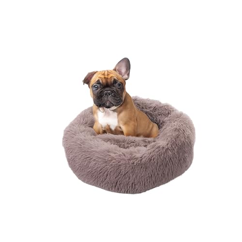 Paco Home Hundebett Katzenbett Flauschig Hundekissen Hundesofa Donut Hundedecke Hund Katze Hundekörbchen Katzenkorb, Farbe:Beige, Größe:Ø60 cm von Paco Home