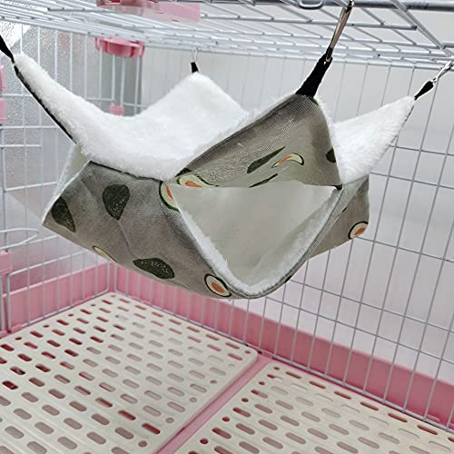 PacuM Meerschweinchen Hängematte Handgenäht 34CM x 34CM Hängematte Heerschweinchen Frei Verstellbar für Ausruhen Zubehör Rutschfestes Design für Kaninchen Meerschweinchen (Grün) von PacuM