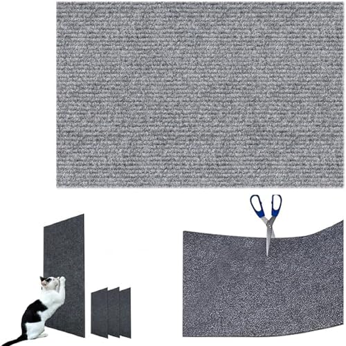 Selbstklebend Kratzteppich Katze Wand, DIY Climbing Cat Scratcher,Trimmable Self-Adhesive Carpet Cat Mat Pad,Cat Floor Scratching Board, Protect Furniture & Sofas (30 * 100CM,Grey) von PacuM