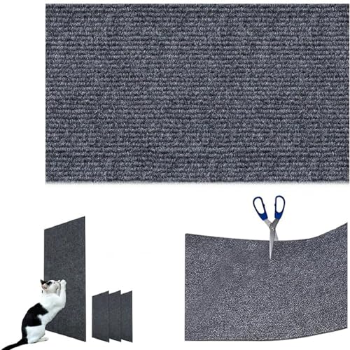 Selbstklebend Kratzteppich Katze Wand, DIY Climbing Cat Scratcher,Trimmable Self-Adhesive Carpet Cat Mat Pad,Cat Floor Scratching Board, Protect Furniture & Sofas (60 * 100CM,Dark Gray) von PacuM