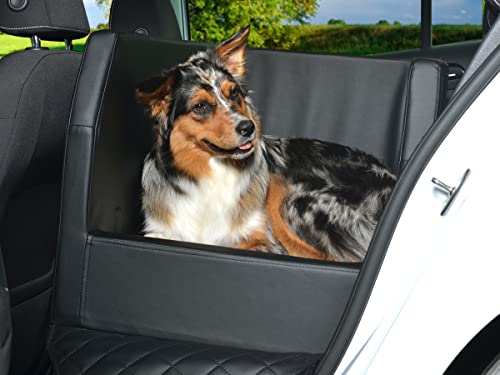 PadsForAll Auto Hundebett, Rücksitz Schutzdecke, Autoschondecke, auch in visco elastisch | schwarz von PadsForAll