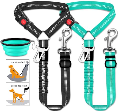 3 Stück Set Hund Auto Sicherheitsgurt Kopfstütze Verstellbar mit elastischem Bungee-Puffer Langlebige Kopfstütze Haustier Sicherheitsgurt Hund Auto Sicherheitsgurt Hundegeschirr Restraint von Paercute