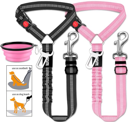 3-teiliges Set Hunde-Sicherheitsgurt einziehbare Hunde-Auto-Sicherheitsgurte verstellbarer Haustier-Sicherheitsgurt für Fahrzeug-Kopfstützen-Fixierung, verstellbar, elastisch, langlebig 3-teiliges Set Hunde-Sicherheitsgurt einziehbare Hunde-Auto-Sicherheitsgurte verstellbarer Haustier-Sicherheitsgurt für Fahrzeug-Kopfstützen-Fixierung, verstellbar, elastisch, langlebig von Paercute