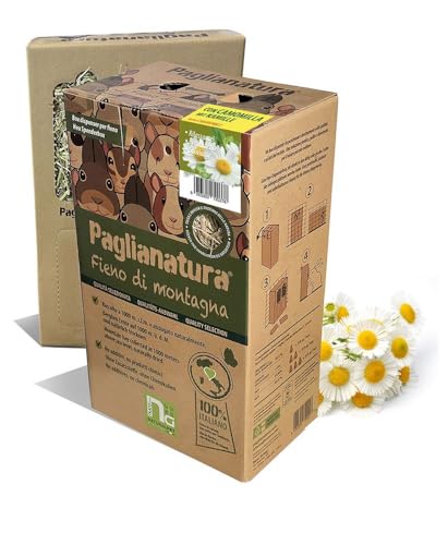 Paglianatura Bergheu 700 g mit Kamille im Spender – natürliche Nahrung und Aromatherapie für Kaninchen und Nager Paglianatura Bergheu 700 g mit Kamille im Spender – natürliche Nahrung und Aromatherapie für Kaninchen und Nager von Paglianatura