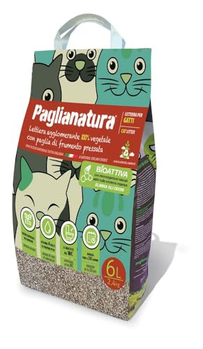 Paglianatura Bioaktive Katzenstreu, 2,4 kg/6 l – 100 % natürlich, kompostierbar und umweltfreundlich, Geruchskontrolle und sehr saugfähig Paglianatura Bioaktive Katzenstreu, 2,4 kg/6 l – 100 % natürlich, kompostierbar und umweltfreundlich, Geruchskontrolle und sehr saugfähig von Paglianatura