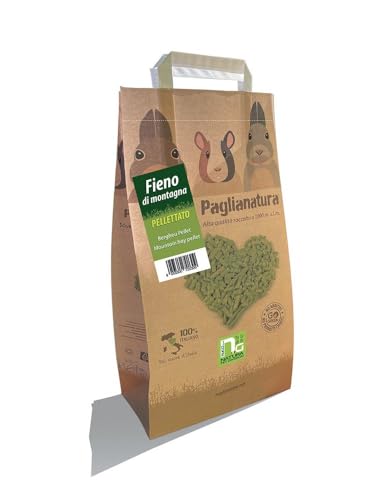 Paglianatura Heupellet 3 kg — Kompaktes Futter für Kaninchen und Nagetiere, reich an Ballaststoffen und gesund für die Verdauung von Paglianatura
