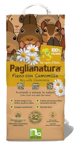 Paglianatura Naturheu mit Kamille, 1300 g, beruhigendes und ballaststoffreiches Futter für Kaninchen, Nager und kleine Tiere von Paglianatura