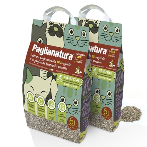 Paglianatura Set 2 Stück – Bioaktive Katzenstreu, 100 % natürlich und kompostierbar, super saugfähig und geruchshemmend, 2,4 kg / 6 Liter Paglianatura Set 2 Stück – Bioaktive Katzenstreu, 100 % natürlich und kompostierbar, super saugfähig und geruchshemmend, 2,4 kg / 6 Liter von Paglianatura