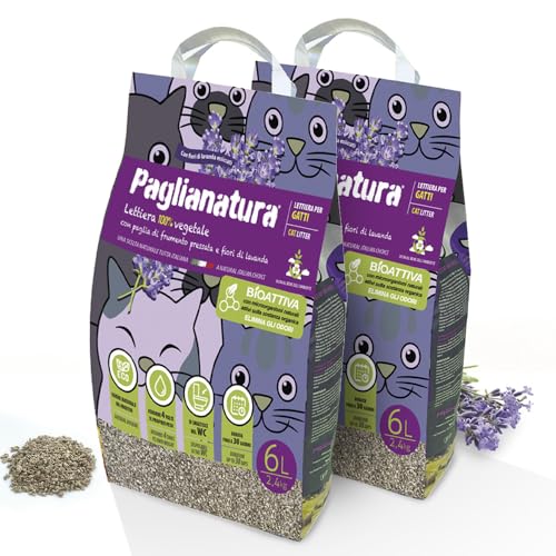 Paglianatura Set 2 Stück – Bioaktive Katzenstreu mit Lavendel, 100 % natürlich und kompostierbar, super saugfähig und geruchshemmend, 2,4 kg / 6 Liter Paglianatura Set 2 Stück – Bioaktive Katzenstreu mit Lavendel, 100 % natürlich und kompostierbar, super saugfähig und geruchshemmend, 2,4 kg / 6 Liter von Paglianatura